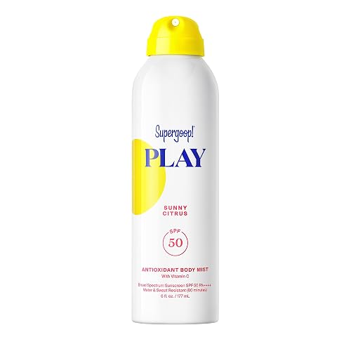 SUPERGOOP PLAY ANTIOXIDANT BODY MIST SPF 50 PA WITH VITAMIN C, SUNNY CITRUS, 6 FL OZ