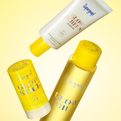 SUPERGOOP! GLOW STICK SPF 50 PA DRY OIL SUNSCREEN FOR FACE BODY HYDRATING, TRAVEL-FRIENDLY