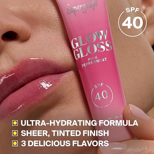 SUPERGOOP! GLOW GLOSS SPF 40 LIP BALM BROAD SPECTRUM, NON-STICKY, HIGH-SHINE 0.5 FL OZ