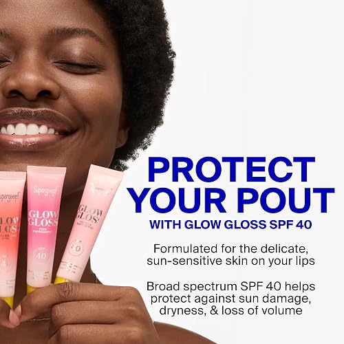 SUPERGOOP! GLOW GLOSS SPF 40 LIP BALM BROAD SPECTRUM, NON-STICKY, HIGH-SHINE 0.5 FL OZ