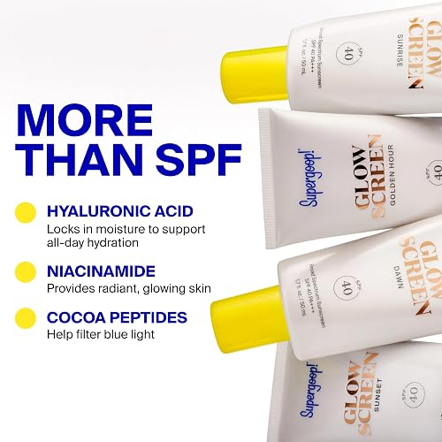 SUPERGOOP! GLOWSCREEN SPF 40 TINTED SUNSCREEN PRIMER WITH BLUE LIGHT FILTER HYDRATING VITAMINS