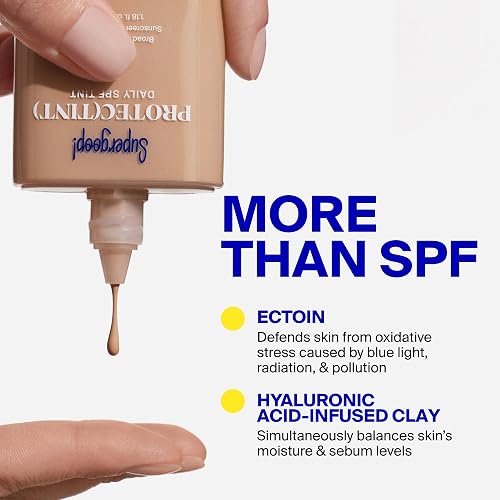 SUPERGOOP! PROTEC TINT SPF 50 DAILY SKIN TINT LIGHT BUILDABLE, NATURAL, EVEN COVERAGE