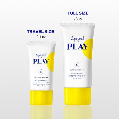 SUPERGOOP! PLAY EVERYDAY LOTION SPF BROAD SPECTRUM SUNSCREEN FOR FACE BODY, WATER RESISTANT