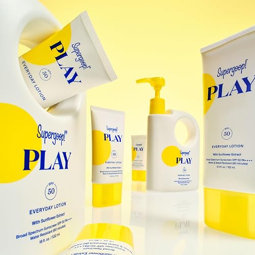 SUPERGOOP! PLAY EVERYDAY LOTION SPF BROAD SPECTRUM SUNSCREEN FOR FACE BODY, WATER RESISTANT