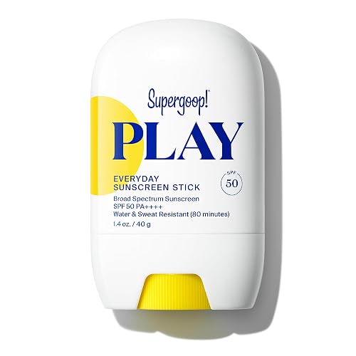 SUPERGOOP! PLAY SPF 50 SUNSCREEN STICK LIGHTWEIGHT, NON-GREASY, FRAGRANCE-FREE, WATER-RESISTANT