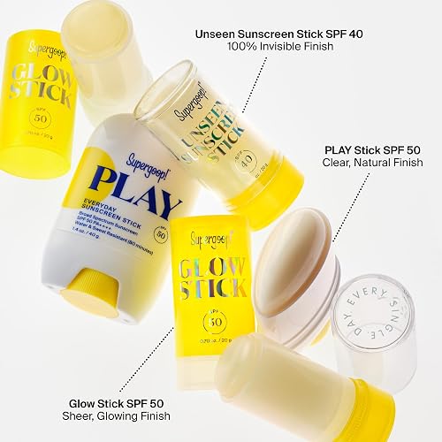 SUPERGOOP! PLAY SPF 50 SUNSCREEN STICK LIGHTWEIGHT, NON-GREASY, FRAGRANCE-FREE, WATER-RESISTANT