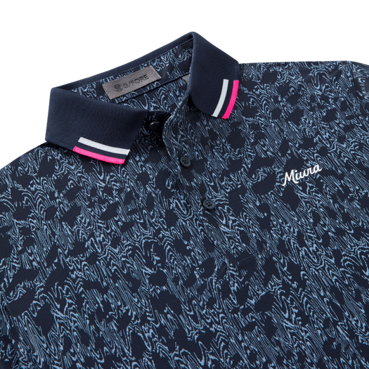 MIURA WOODY TECH PIQUE POLO  TWILIGHT