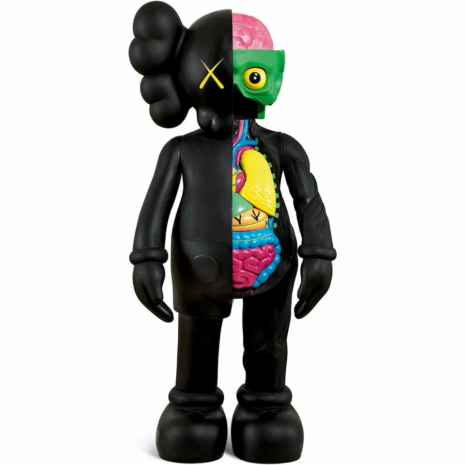 KAWS 4 FT COMPANION DISSECTED VINYL ART TOY FIGURE BLACK DESIGNER & URBAN VINYL