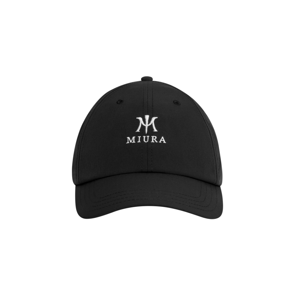 MIURA STACKED M LOGO DAD HAT  BLACK