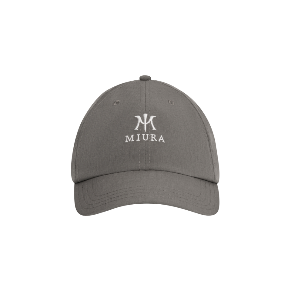 MIURA STACKED M LOGO DAD HAT  GREY