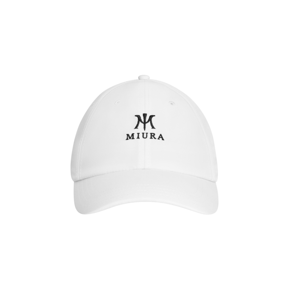 MIURA STACKED M LOGO DAD HAT  WHITE
