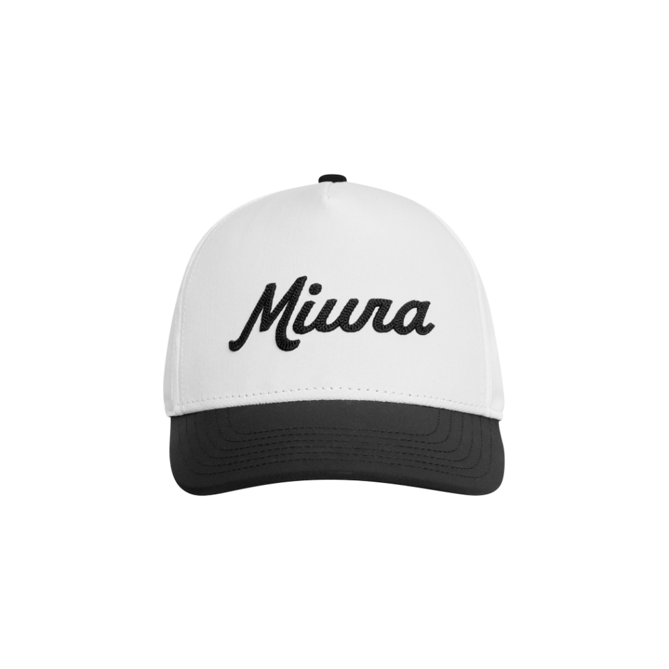 MIURA WHITE/BLACK MODERN SCRIPT TWO-TONE HAT  WHITE/BLACK