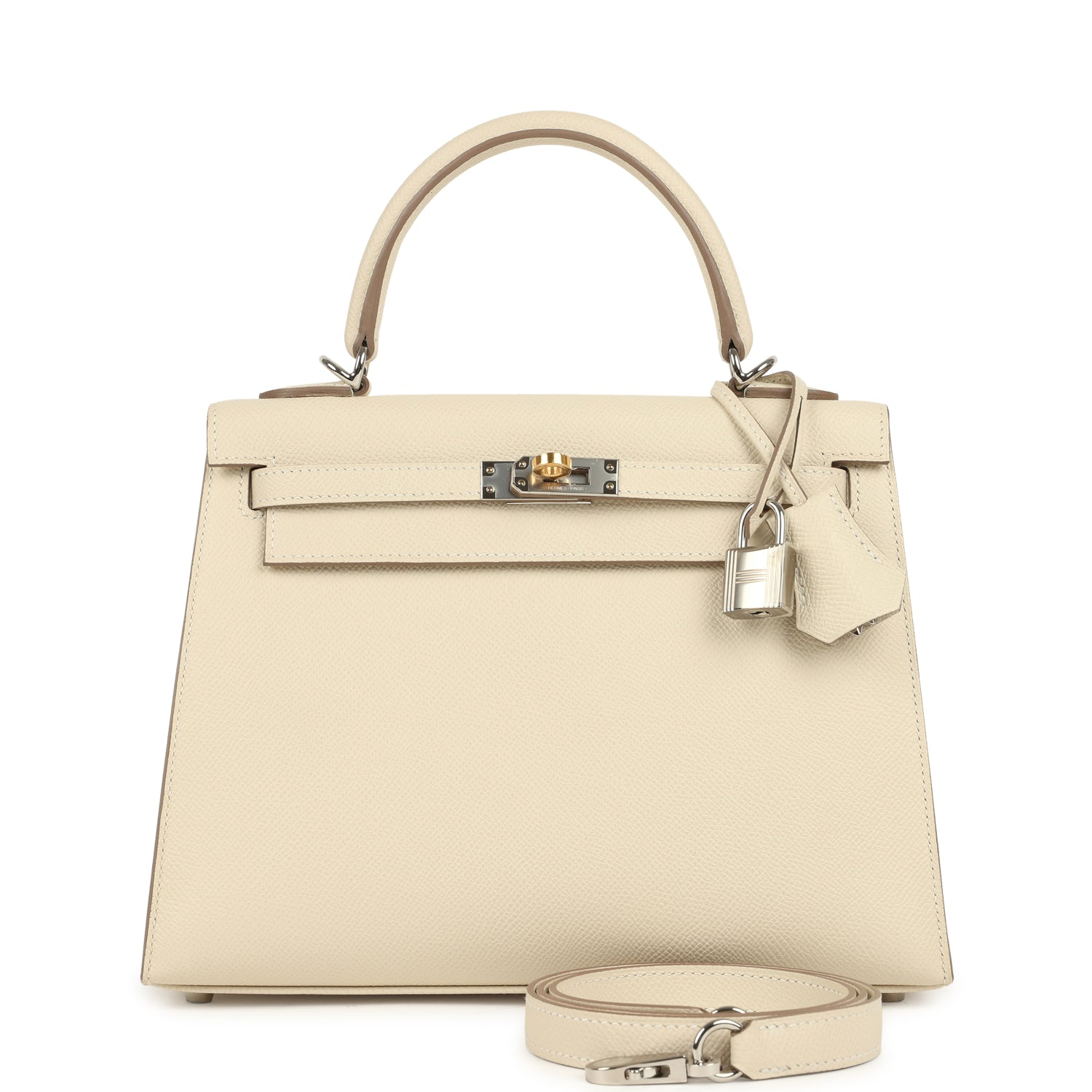 HERMèS KELLY SELLIER 25 CRAIE EPSOM ELECTRUM HARDWARE