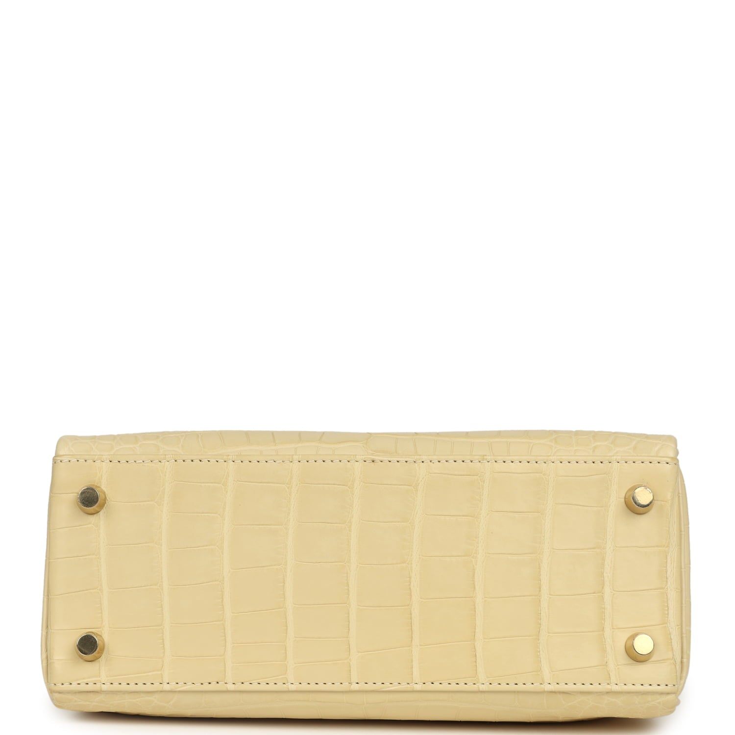 HERMèS KELLY RETOURNE 25 VANILLE MATTE ALLIGATOR GOLD HARDWARE