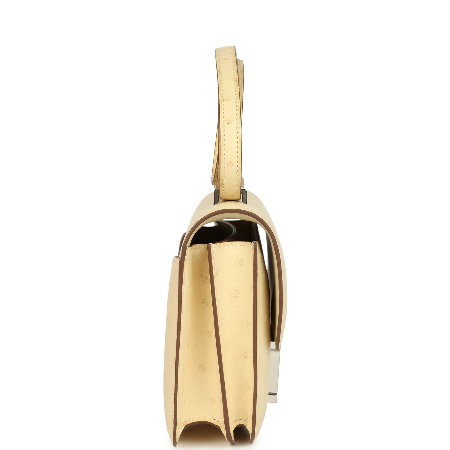 HERMèS CONSTANCE 18 VANILLE OSTRICH PALLADIUM HARDWARE