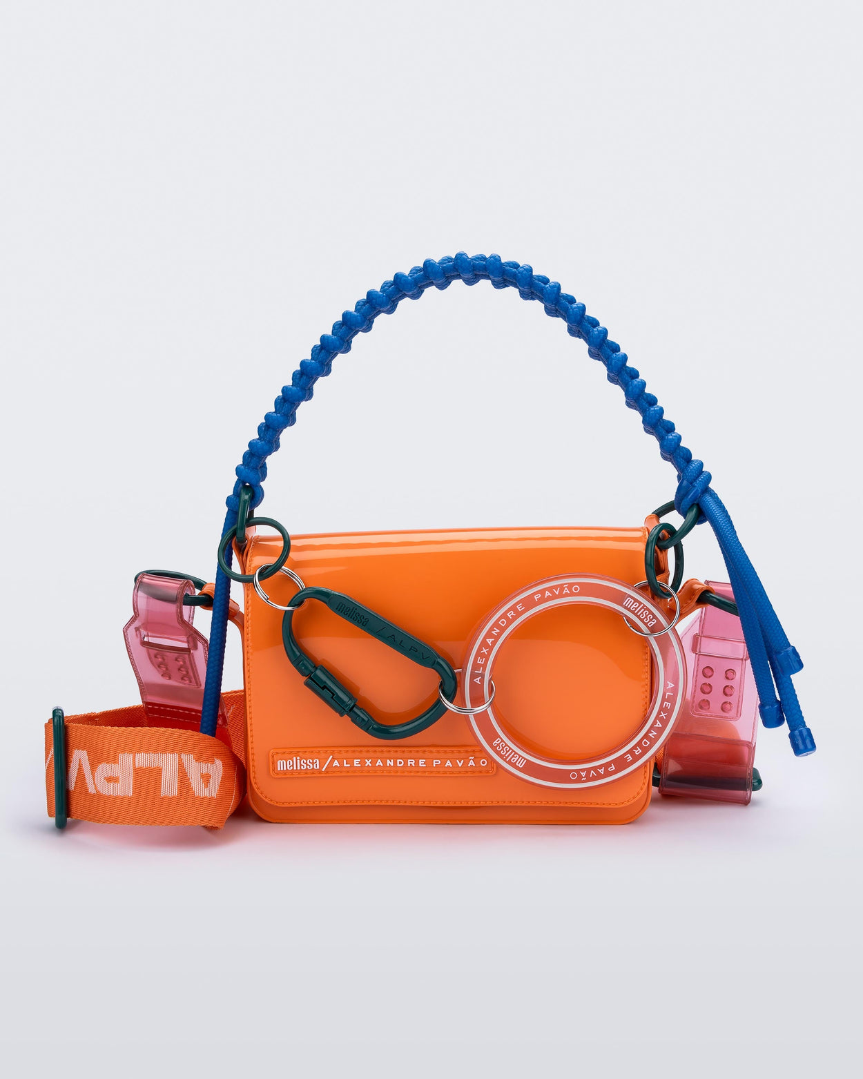 MELISSA + ALEXANDRE PAVAO OLGA BAG  ORANGE/BLUE
