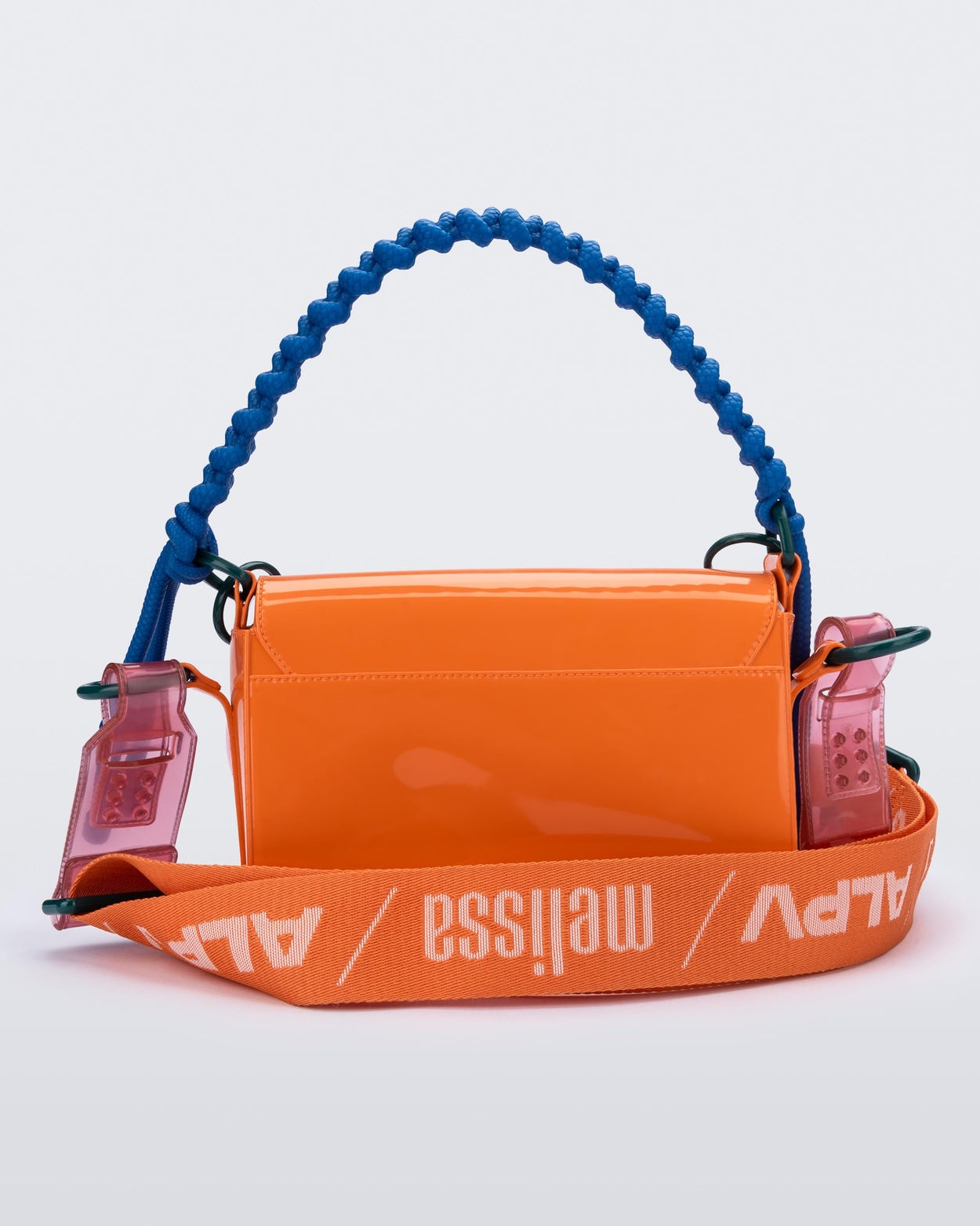 MELISSA + ALEXANDRE PAVAO OLGA BAG  ORANGE/BLUE