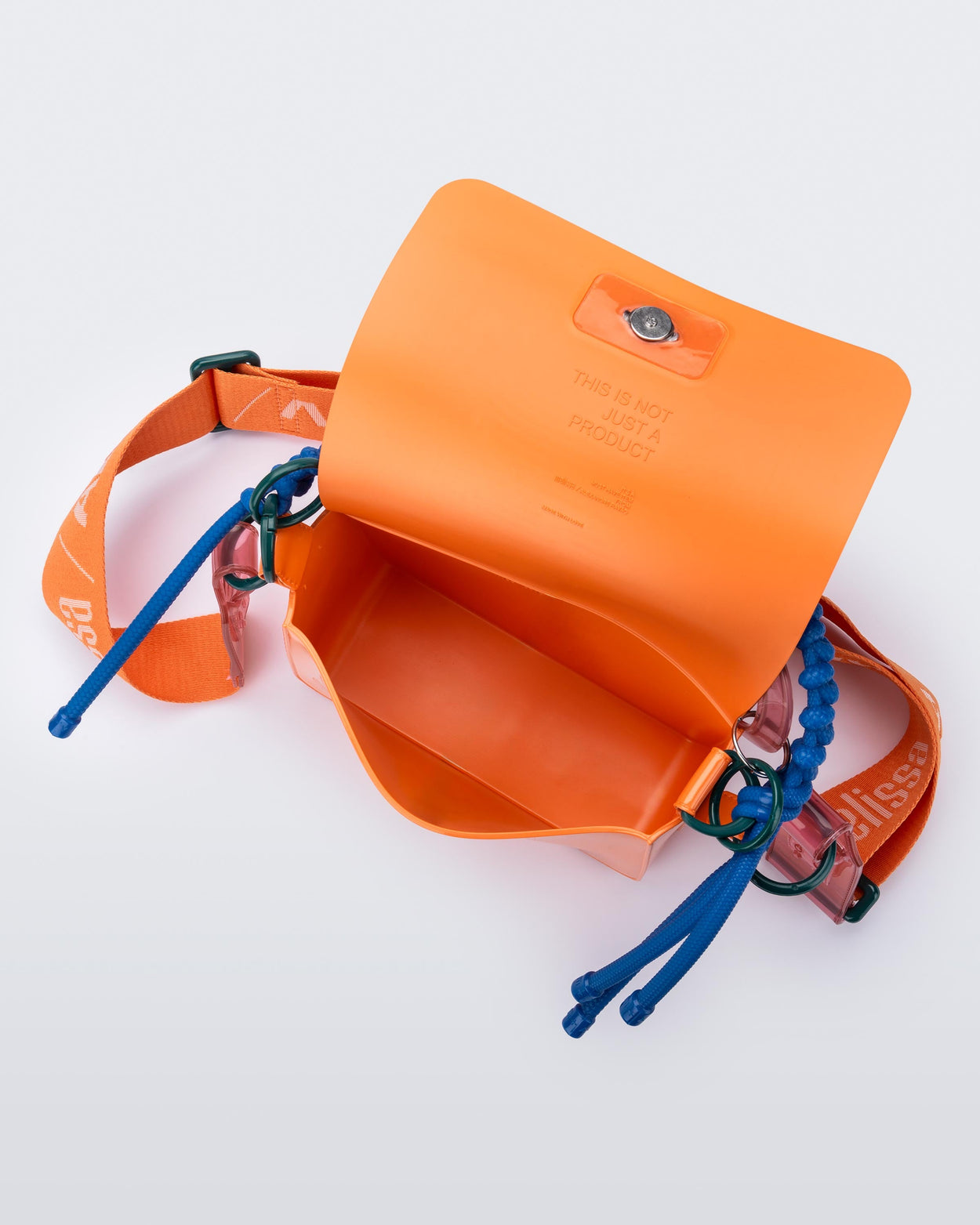 MELISSA + ALEXANDRE PAVAO OLGA BAG  ORANGE/BLUE