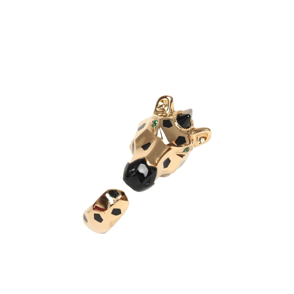 CARTIER INDOMPTABLES DE CARTIER ZEBRA RING ONYX, GARNET, MOONSTONE AND 18K YELLOW GOLD
