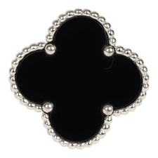 VAN CLEEF & ARPELS MAGIC ALHAMBRA RING ONYX 18K WHITE GOLD