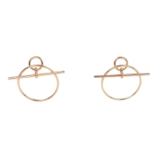 HERMèS SMALL LOOP EARRINGS ROSE GOLD