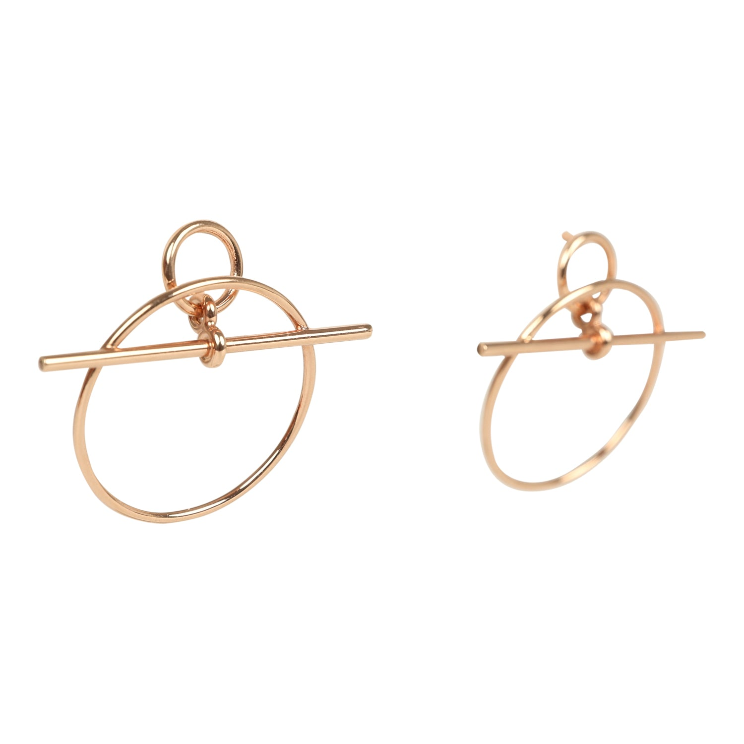HERMèS SMALL LOOP EARRINGS ROSE GOLD