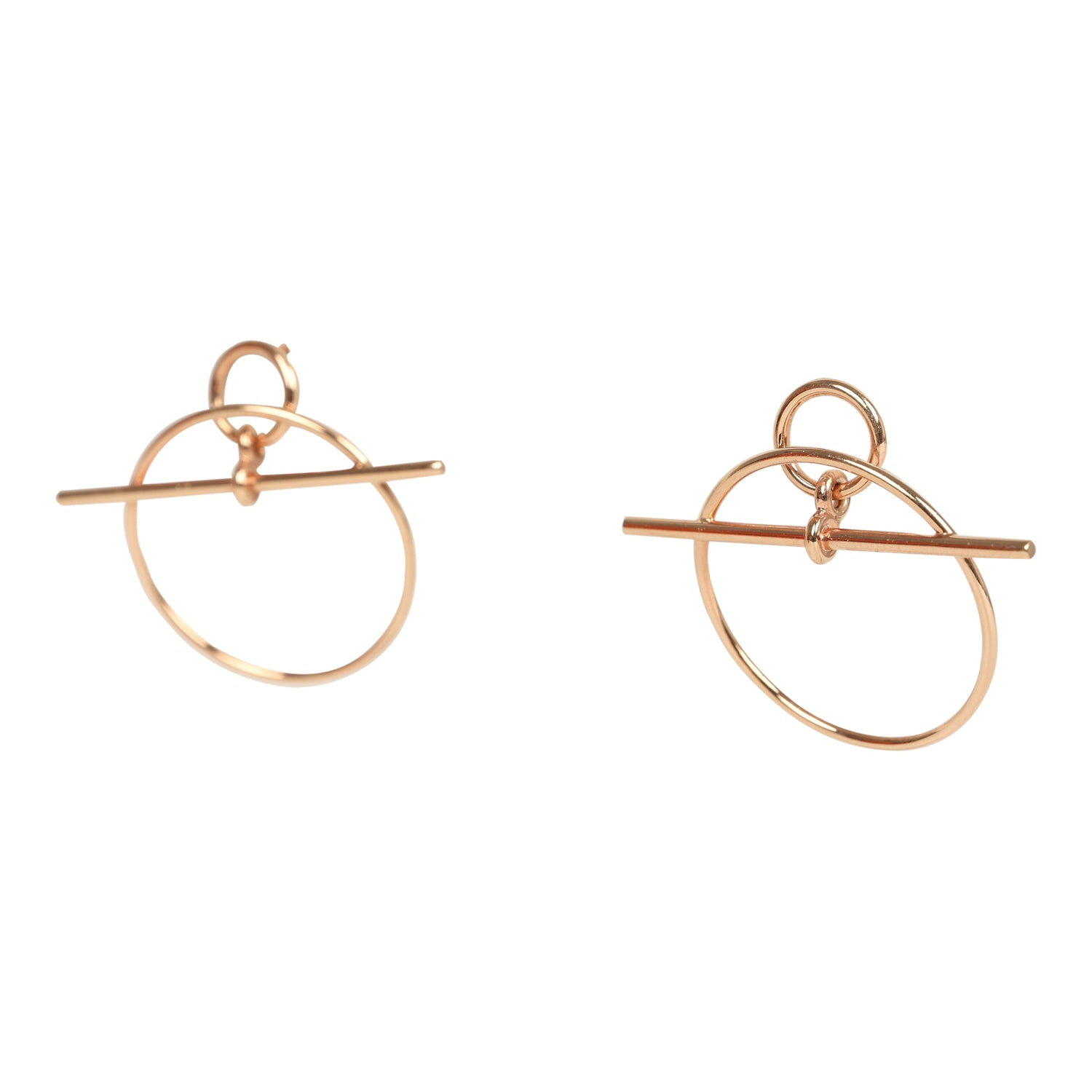 HERMèS SMALL LOOP EARRINGS ROSE GOLD