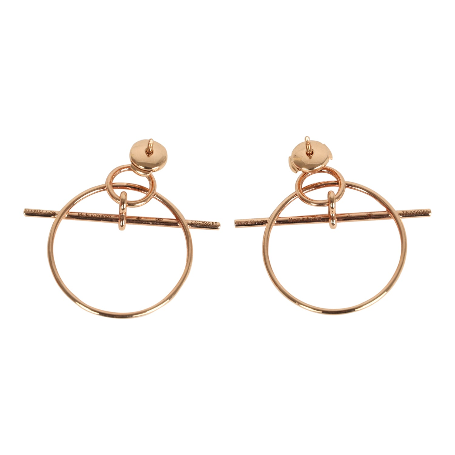 HERMèS SMALL LOOP EARRINGS ROSE GOLD