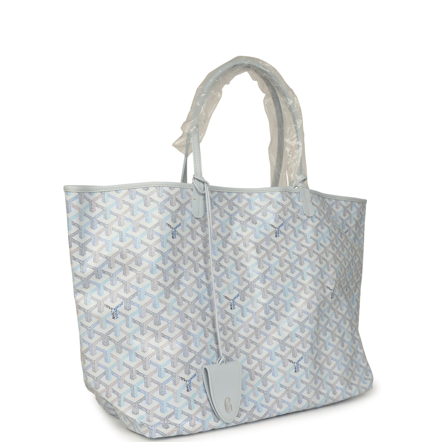 GOYARD GOYARDINE POLAR BLUE SAINT LOUIS GM TOTE PALLADIUM HARDWARE