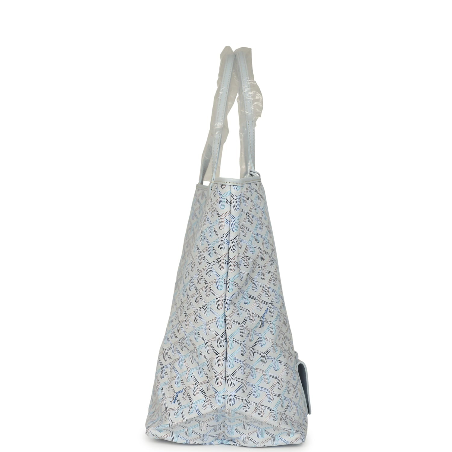GOYARD GOYARDINE POLAR BLUE SAINT LOUIS GM TOTE PALLADIUM HARDWARE