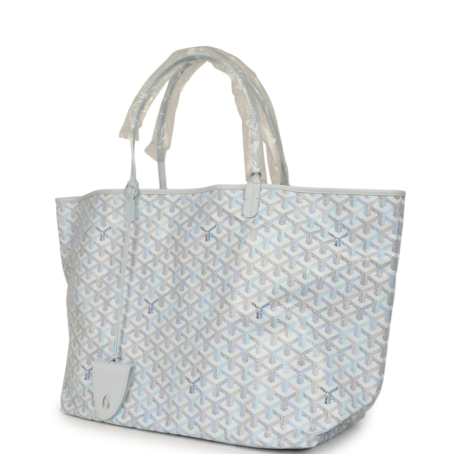 GOYARD GOYARDINE POLAR BLUE SAINT LOUIS GM TOTE PALLADIUM HARDWARE
