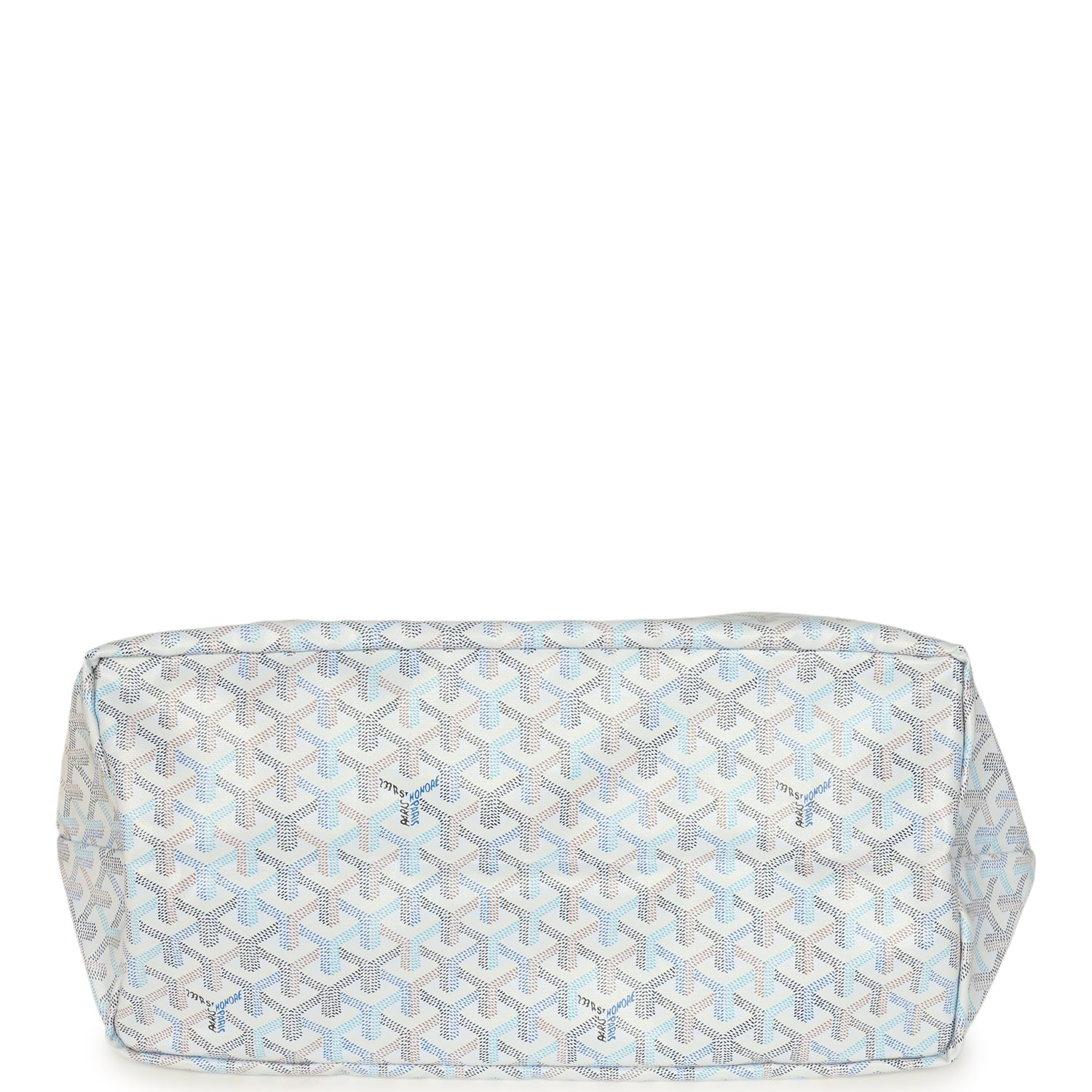 GOYARD GOYARDINE POLAR BLUE SAINT LOUIS GM TOTE PALLADIUM HARDWARE
