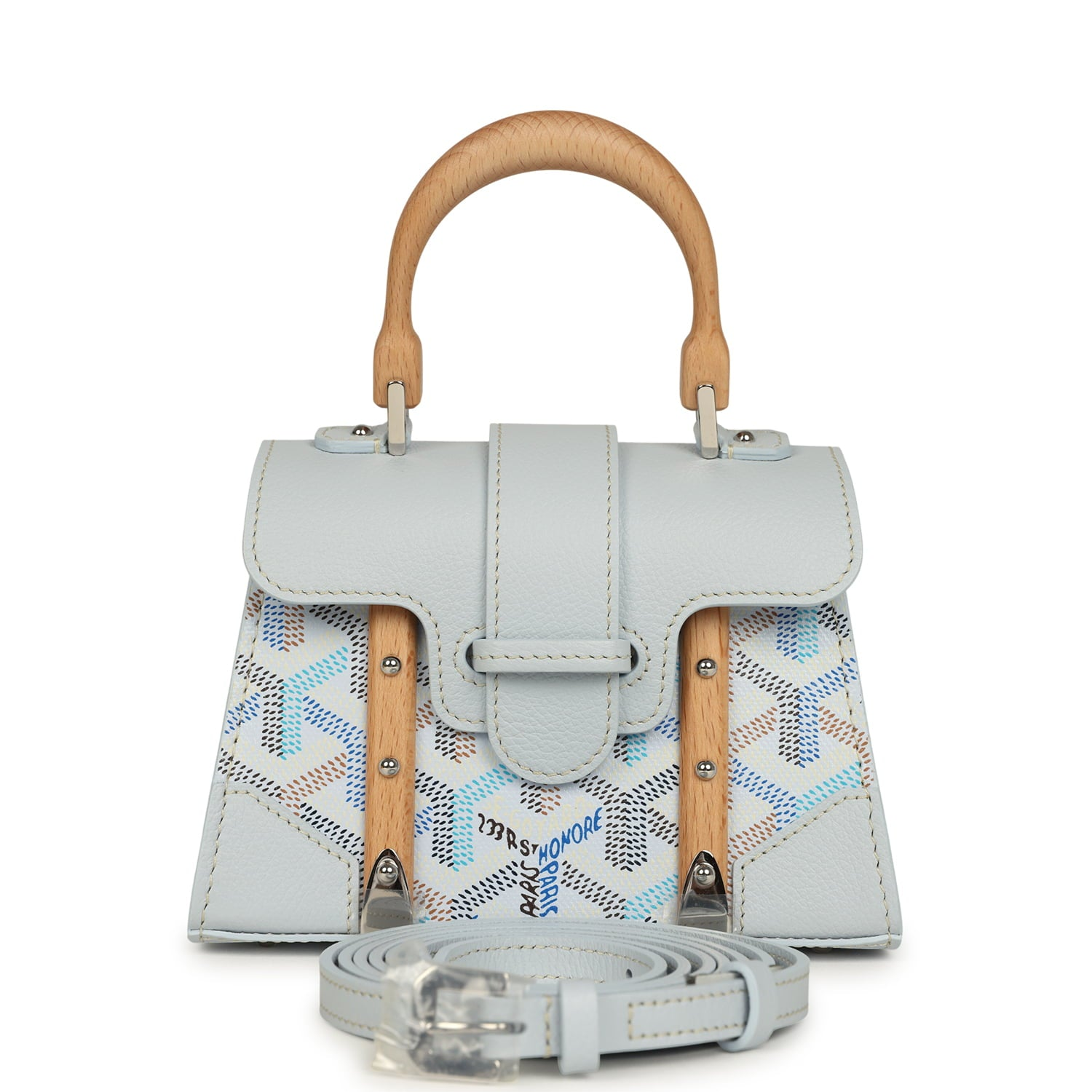 GOYARD GOYARDINE CANVAS POLAR BLUE SAIGON STRUCTURE NANO PALLADIUM HARDWARE