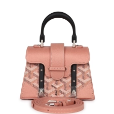 GOYARD SAIGON STRUCTURE NANO PEARLY CORAL GOYARDINE PALLADIUM HARDWARE