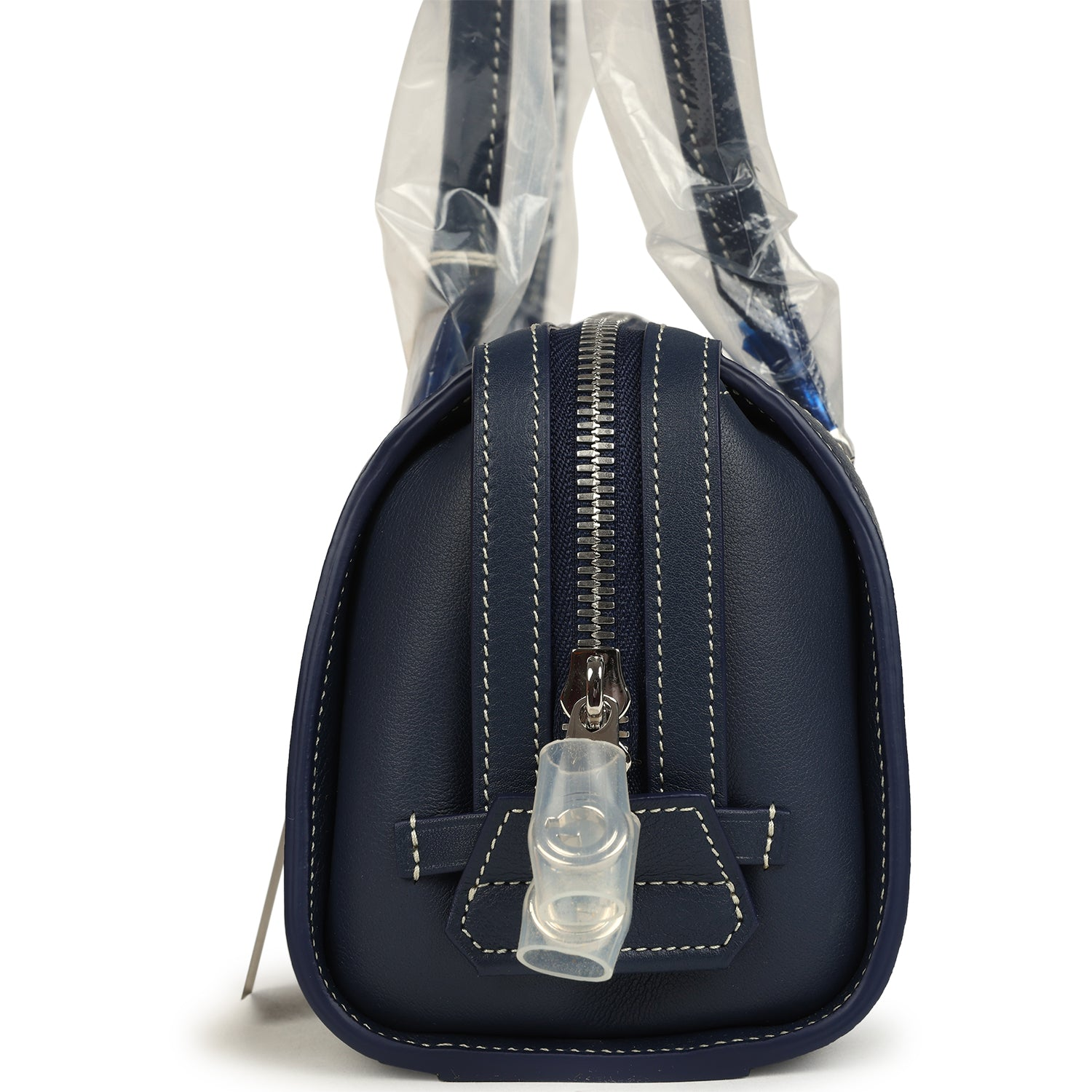 GOYARD GOYARDINE CANVAS BONBONNIèRE BAG NAVY BLUE CHEVROCHES CALFSKIN PALLADIUM HARDWARE