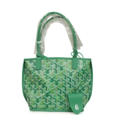 GOYARD GOYARDINE ANJOU MEADOW GREEN MINI BAG PALLADIUM HARDWARE