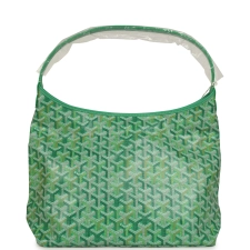 GOYARD GOYARDINE MEADOW GREEN BOHEME PM HOBO BAG PALLADIUM HARDWARE