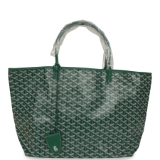 GOYARD GOYARDINE GREEN SAINT LOUIS GM TOTE BAG PALLADIUM HARDWARE