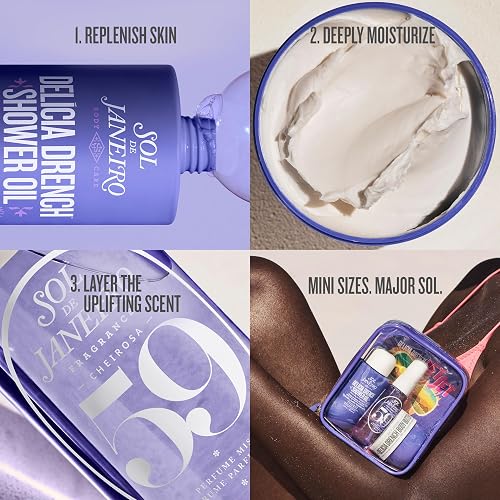 SOL DE JANEIRO JET SET TRAVEL SHOWER KIT 40 VALUE, PERFECT FOR ON-THE-GO SKINCARE