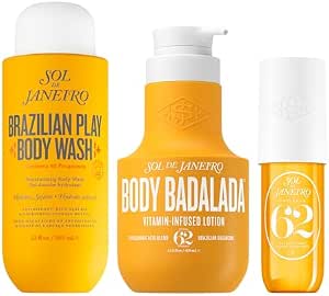 SOL DE JANEIRO HYDRATION BUNDLE - BRAZILIAN PLAY BODY WASH, BADALADA VANILLA LOTION, CHEIROSA 62 MIS