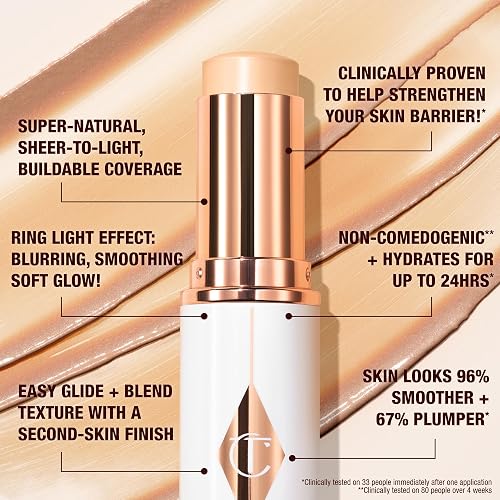 CHARLOTTE TILBURY UNREAL SKIN TINT SHEER GLOW HYDRATING FOUNDATION STICK LIGHTWEIGHT CREAM MAKEUP