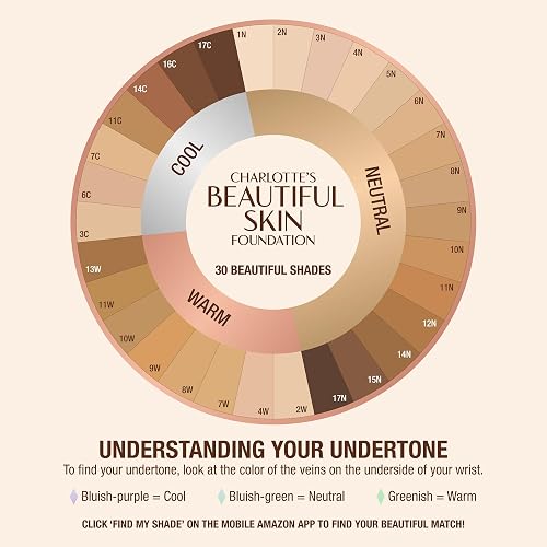 CHARLOTTE TILBURY BEAUTIFUL SKIN HYDRATING FOUNDATION - MEDIUM COVERAGE, GLOW PLUMPING MAKEUP