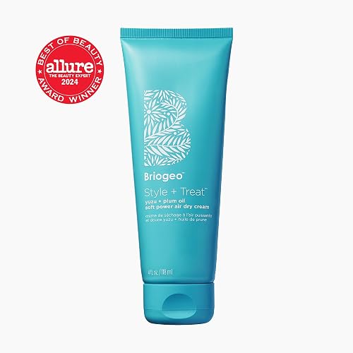 BRIOGEO YUZU PLUM OIL SOFT POWER AIR DRY CREAM LEAVE-IN ANTI-FRIZZ STYLING FOR CURLS WAVES, 4 OZ