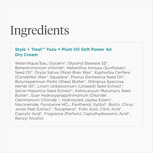 BRIOGEO YUZU PLUM OIL SOFT POWER AIR DRY CREAM LEAVE-IN ANTI-FRIZZ STYLING FOR CURLS WAVES, 4 OZ
