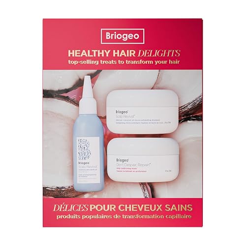 BRIOGEO HEALTHY HAIR HOLIDAY KIT DEEP CONDITIONING MASK, SCALP SCRUB ROSEMARY OIL, VEGAN