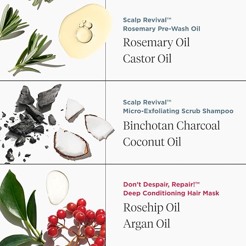 BRIOGEO HEALTHY HAIR HOLIDAY KIT DEEP CONDITIONING MASK, SCALP SCRUB ROSEMARY OIL, VEGAN