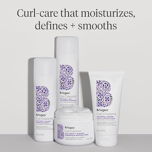 BRIOGEO CURL CHARISMA HYDRATING SHAMPOO WITH RICE AMINO AVOCADO FRIZZ CONTROL, SULFATE-FREE, VEGAN