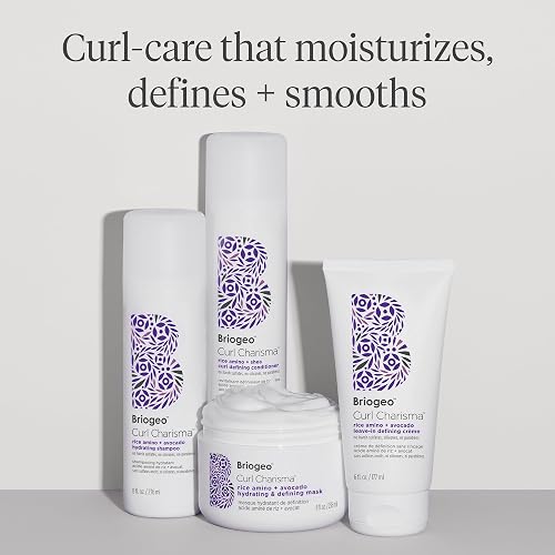 BRIOGEO CURL CHARISMA HYDRATING SHAMPOO WITH RICE AMINO AVOCADO FRIZZ CONTROL, SULFATE-FREE