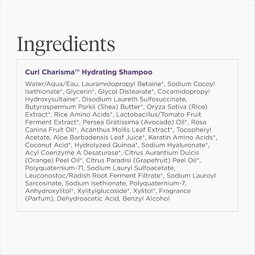 BRIOGEO CURL CHARISMA HYDRATING SHAMPOO WITH RICE AMINO AVOCADO FRIZZ CONTROL, SULFATE-FREE