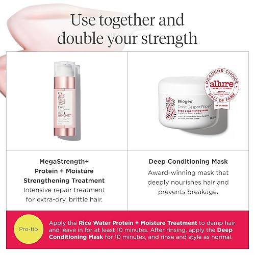 BRIOGEO DONT DESPAIR, REPAIR! MEGASTRENGTH RICE WATER PROTEIN TREATMENT FOR DAMAGED HAIR 5 OZ